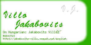 villo jakabovits business card